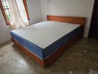 Custom Made Teak Bed with Mattress