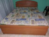Damro Double Bed With Mattress and Steel Cupboard