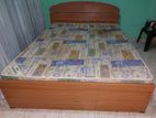 Damro Double Bed with Mattress and steel cupboard