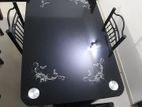 Damro Glass Top Dinning Table with Metal Chairs