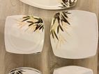 Dankotuwa Porcelain Bamboo 21 Piece Dinner Setset