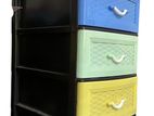 6-Tier Colorful Plastic Storage Cabinet with Drawers