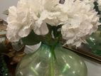 Decorative Vase with White Artificial Flowers
