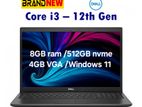 Dell i3 - 12th Gen (8GB ram/512GB nvme) 4GB VGA/Windows 11