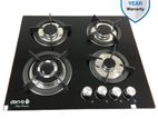 Den-b 4 Burner Glasstop Gas Cooker