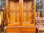 Depo Teak Heavy 7ft Two Door Display Cupboard