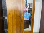 Depo Teak Heavy Modern Two Door Mirror Wardrobe with Bottom Drawers