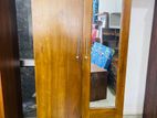 Depo Teak Heavy Modern Two Door Mirror Wardrobe with Bottom Drawers