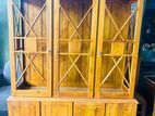 Depo Teak Heavy Three Door Display Cupboard