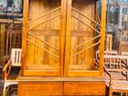 Depo Teak Heavy Two Door Modern 7ft Display Cupboard