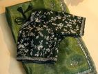 Designer Organza Mehendi Green Saree