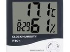 Digital Lcd Temperature Humidity Meter Hygrometer Alarm Clock Htc-1