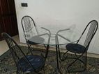 Dining Table 1+4 Glass with Chairs