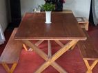 Dining Table with Two Benches