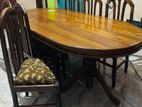 Dining Table with Wooden Sofa Set