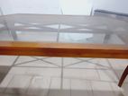 Dining Table Teak Glass Top
