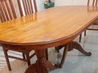 Teak Dining Table with Six Chairs