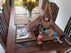 Dining Table Teak Wood & 6 Chairs
