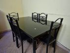 Dining Table with Glass on Top Chairs
