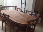 Dining table with six chairs