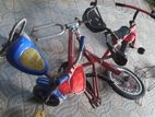 Disasembled Bike and Tricycle