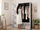 DIY- 12 Cubes Storage- Wardrobe Cupboard , Black & White / Blue Colour