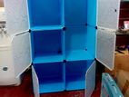 DIY 6 Doors Cubes Storage Cupboard - White Door- Blue Colour wardrobe
