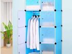 DIY 8 Doors Cubes Storage Cupboard - White Door- Body Blue Colour