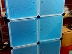 DIY Wardrobe - 6 Doors Cubes Storage Cupboard White Door- Blue Colour