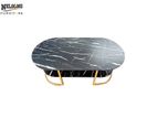 Double Deck Black Marble Coffee Table