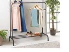 Double Drainer Simple Clothes Floor Rack- Carbonized Metal RAck