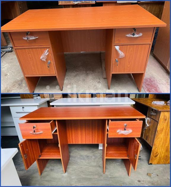 Double Drawer 4x2 Melamine Office Table for Sale Kottawa ikman