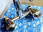 Double Handle Wall Mounted Mixer Tap Set