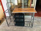 Double Kitchen Table with Plate Rack