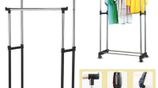 Double Pole Telescopic Cloth Adjustable Rack