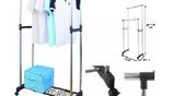 Double Pole Telescopic Cloth Adjustable Rack