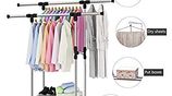 Double Pole Telescopic Cloth Adjustable Rack