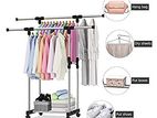 Double Pole Telescopic Cloth Rack Adjustable