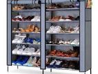 Double Side Column 6 Layers Shoe Rack Cover Up
