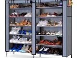 Double Side Column 6 Layers Shoe Rack Cover Up