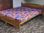 Double Wooden Bed with Mattress