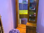 Dressing Table with Attached Cupboard & Stool
