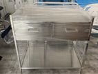 Drug Trolley - 2 Drawers Fully Stainless Steel