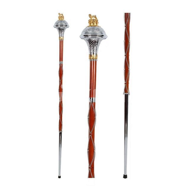Drum Major Mace Stick Gold and Chrome Plated Embossed Gpc1095 for Sale in Moratuwa ikman