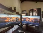 Dual Monitors with Monitor Arm for Two Screens