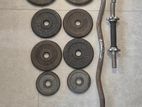 Dumbells, Curl bar with Weights set