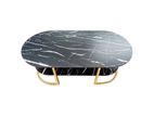 E5292 B Double Deck Black Marble Coffee Table 120*60*45(ap-30)