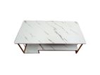 E5299 W Gold with White Marble Coffee Table 1 (AP-32)