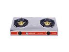 Earth Star Double Burner Gas Cooker Stainless Steel