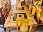 (. Easy Installments ) Teak Dinning Table Chairs 6ftx3ft TDT2440